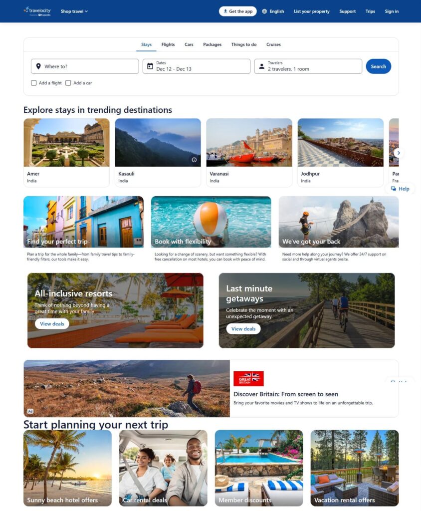 Travelocity Postfolio Image